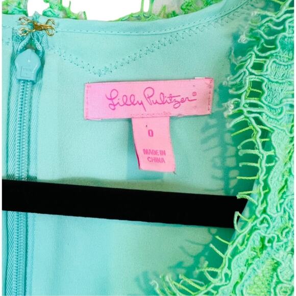 Lilly Pulitzer Meryl Dress Poolside Mint Green Diamond Lace - Picture 11 of 12